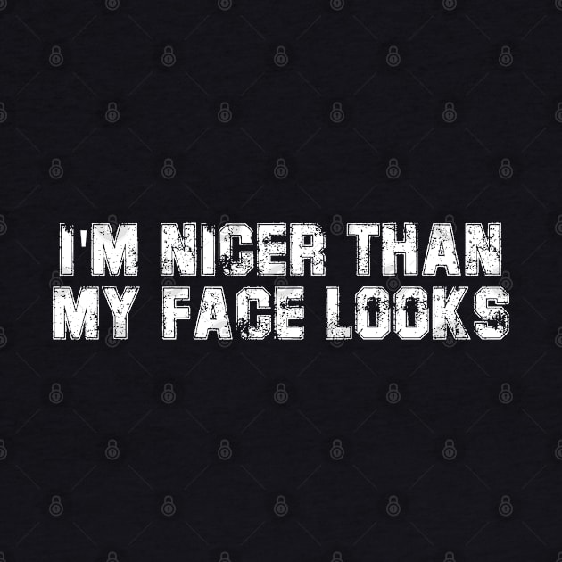 Funny I'm Nicer Than My Face Looks Sarcasm by deafcrafts